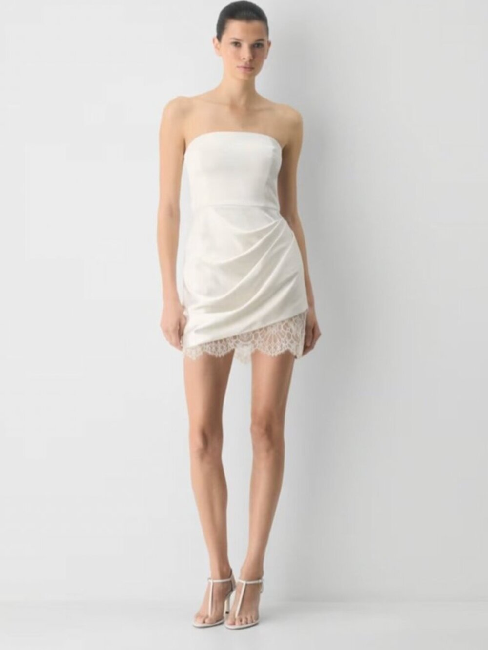 Aritzia Showtime Satin and Lace Mini Dress